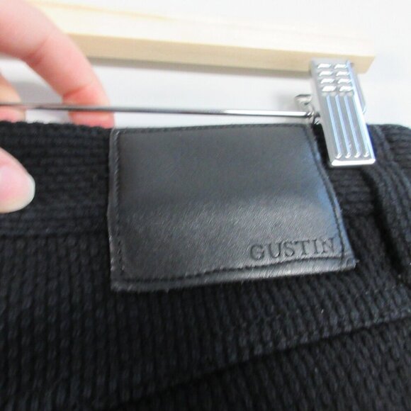Gustin Men's Slim Pants 32 Black Button Fly 5 Pocket Chino Woven Knit 718 - Picture 6 of 15